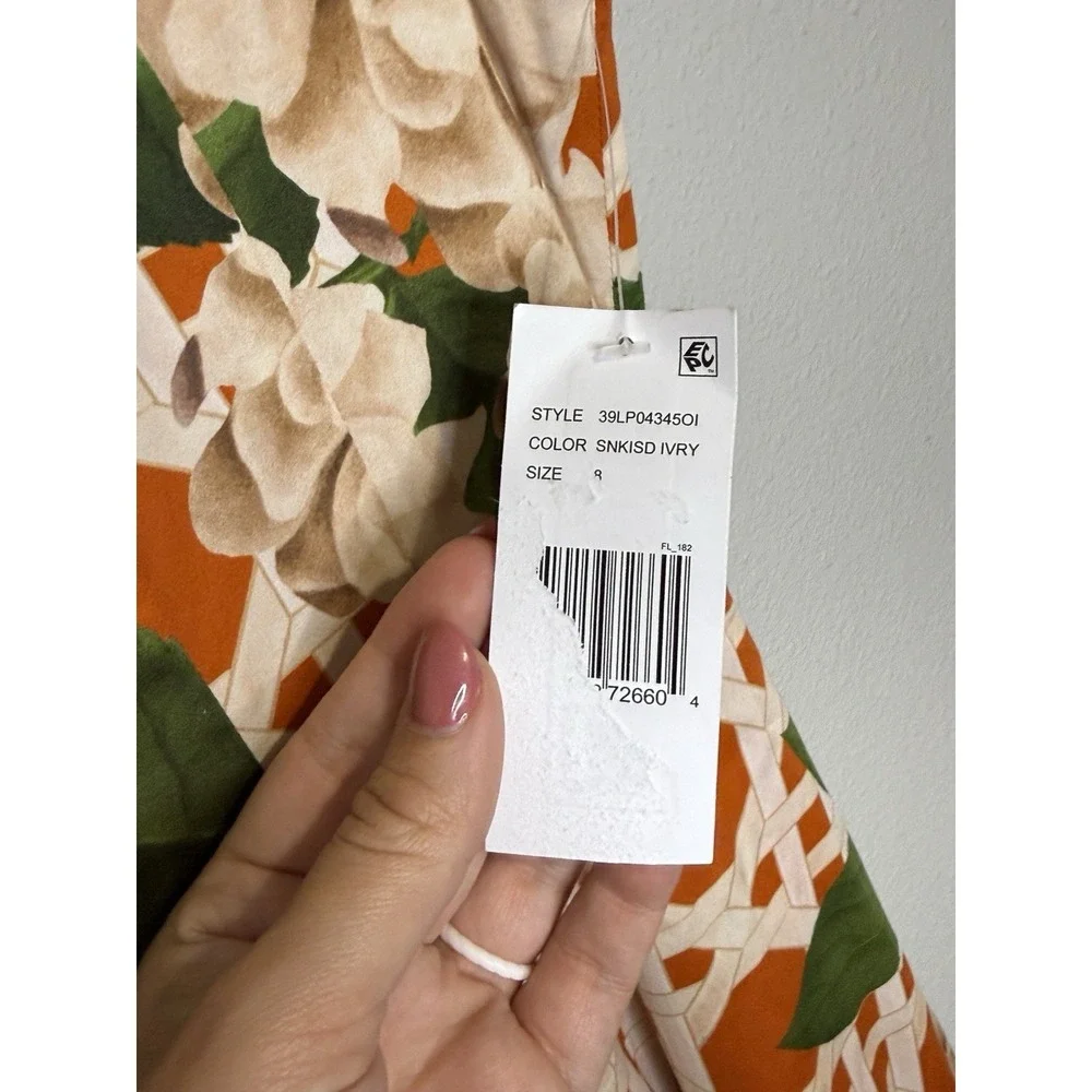 MESTIZA‎ NEW YORK YVETTE MIDI DRESS REVERSIBLE DOTTED FLORAL SUNKISSED SIZE 8 US